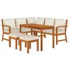 vidaXL Set da Pranzo da Giardino 6pz con Cuscini Legno Massello Acacia