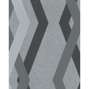 Noordwand Carta da Parati Topchic Graphic Lines Diamonds Grigia e Nera