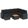 vidaXL Set Divani da Giardino con Cuscini 8 pz Nero in Polyrattan