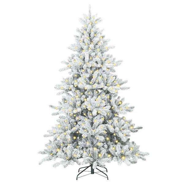 vidaXL Albero di Natale Artificiale con Rami Pieghevoli Bianco 180 cm