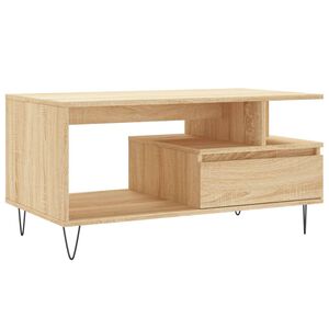 vidaXL Tavolino da Salotto Rovere Sonoma 90x49x45 cm Legno Multistrato