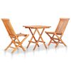 vidaXL Set da Bistrot 3 pz con Cuscini Beige in Legno Massello di Teak
