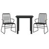 vidaXL Set da Pranzo da Giardino 3 pz Nero in Rattan PVC