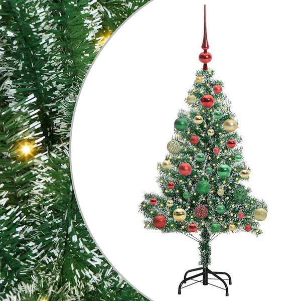 vidaXL Albero di Natale Artificiale Imbiancato con Luci LED 120 cm