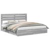 vidaXL Letto con Contenitore con cassetto Grigio Sonoma 200 x 200 cm