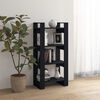 vidaXL Libreria/Divisorio Nero 80x35x125 cm Legno Massello