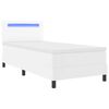 vidaXL Letto a molle con materasso Bianco 90 x 190 cm Pelle sintetica