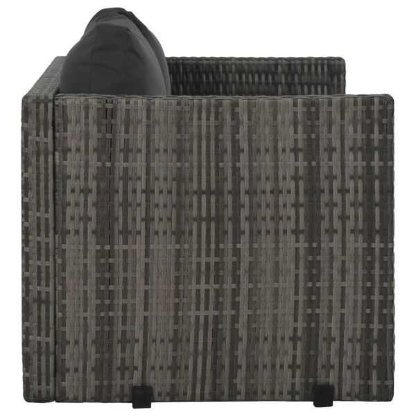 vidaXL Set da Pranzo per Esterni 3 pz con Cuscini in Polyrattan Grigio