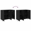 vidaXL Credenza Rovere Nero 90 x 32,5 x 80 cm Legno multistrato