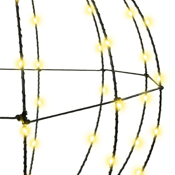 vidaXL Palla con 192 LED 2 pcs Bianco caldo 30 cm Metallo