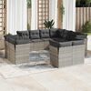 vidaXL Set Divani da Giardino 11 pz con Cuscini in Polyrattan Grigio