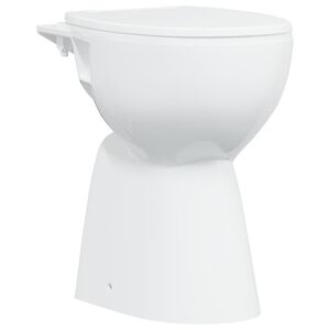 vidaXL WC Senza Brida 7 cm Altezza Extra Chiusura Rallentata Ceramica Bianca