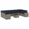 vidaXL Set Divani da Giardino 11 pz con Cuscini Grigio in Polyrattan
