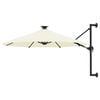 vidaXL Ombrellone da Giardino a Parete con LED 300 cm Sabbia