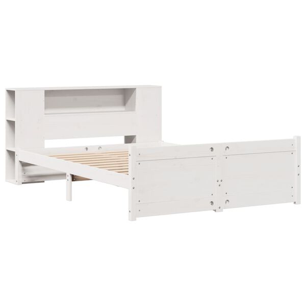 vidaXL Letto Libreria senza Materasso Bianco 120x200 cm Legno di Pino