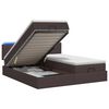 vidaXL Letto Ottomano con Materasso e LED Marrone Scuro 200 x 200 cm