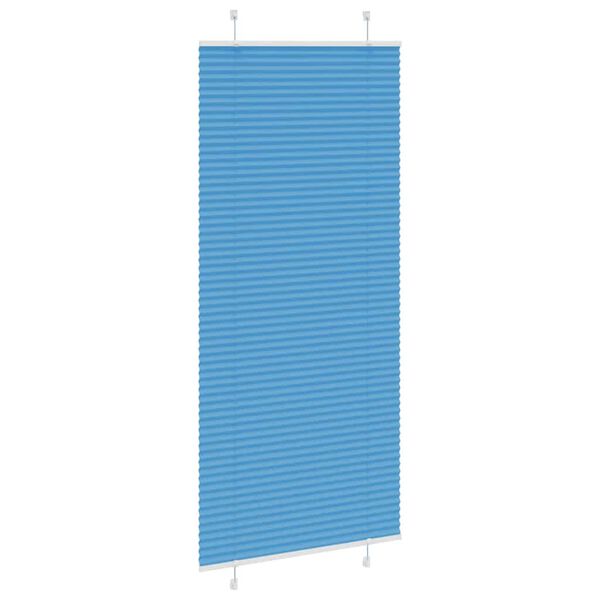 vidaXL Tenda Plissettata Blu 90x200 cm Larghezza Tessuto 89,4 cm