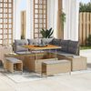 vidaXL Set Divano da Giardino con cuscino 8 pcs Beige Poly Rattan