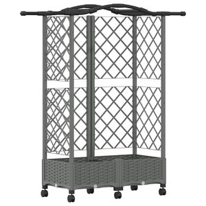 vidaXL Letto Rialzato con Griglia e Tetto Grigio Chiaro PP