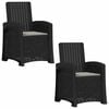 vidaXL Sedia da giardino reclinabile effetto rattan 2 pcs