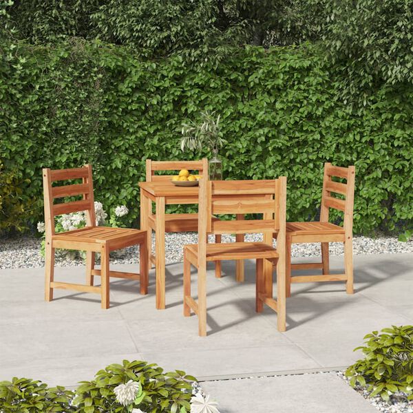 vidaXL Set da Pranzo per Giardino 5 pz in Legno Massello di Teak