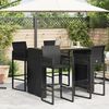 vidaXL Tavolo Bar da Giardino Piano in Acacia 145x80x110 cm Polyrattan