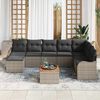 vidaXL Set Divano da Giardino 9 pcs Grigio polyrattan