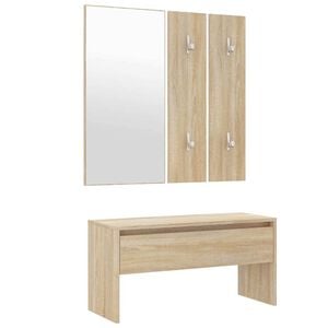 vidaXL Set di Mobili da Corridoio Rovere Sonoma in Legno Multistrato