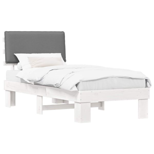 vidaXL Letto con Testiera Rivestita Grigio chiaro 80 x 200 cm