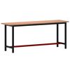 vidaXL Banco da Lavoro 200x55x81,5 cm Legno Massello Faggio e Metallo