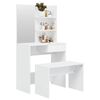 vidaXL Set Tavolo da Toeletta Bianco Lucido 74,5x40x141 cm