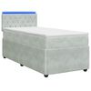 vidaXL Letto con Box Spring, Materasso e LED Grigio Chiaro 90 x 190 cm