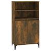 Credenza VidaXL In Legno Multistrato Rovere Fumo – 60x36x110 Cm, 6 Ante, Piedini In Metallo, Stile Industriale
