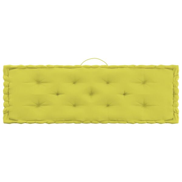 vidaXL Cuscini per Pallet e Pavimento 4 pz Verde Mela in Cotone