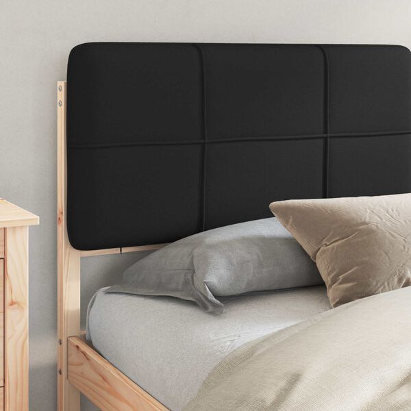 vidaXL Letto con Testiera Rivestita Nero 180 x 200 cm Pino massello