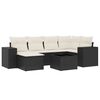 vidaXL Set Divani da Giardino con Cuscini 7pz Nero Polyrattan