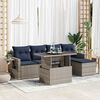 vidaXL Set Divano da Giardino 6 pz con Cuscini Grigio Polyrattan Acacia