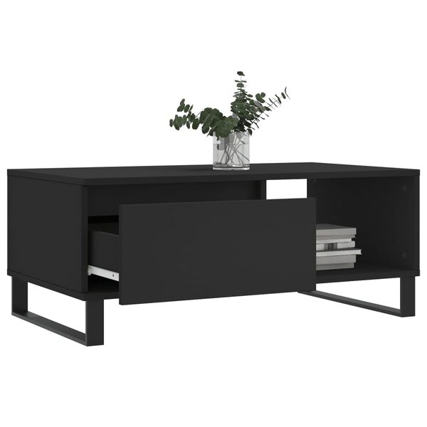 vidaXL Tavolino da Salotto Nero 90x50x36,5 cm in Legno Multistrato