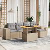vidaXL Set Divano da Giardino 6 pz con Cuscini Beige in Polyrattan