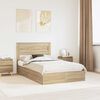 vidaXL Letto con Contenitore con testiera Rovere Sonoma 135 x 190 cm