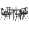 vidaXL Set da Pranzo da Giardino con Cuscini 5 pz Polyrattan Vetro
