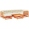 vidaXL Set Divani Giardino 7 pz con Cuscini Marrone Cera Massello Pino