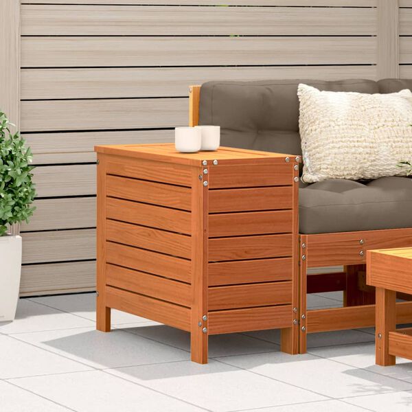 vidaXL Poggiapiedi Giardino Marrone Cera 62x31,5x52 cm Massello Pino