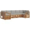 vidaXL Set di divani da esterno 7 pz Grigio Naturale e Chiaro