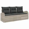 vidaXL Set Divano da Giardino 3 pcs Grigio chiaro Poly Rattan
