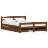 vidaXL Giroletto con 4 Cassetti Ambra Legno Massello di Pino 140x200cm