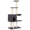 vidaXL Albero per Gatti con Tiragraffi in Sisal Grigio Scuro 145 cm