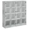 vidaXL Libreria Ante Grigio Cemento 136x37x142 cm in Legno Multistrato
