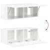 vidaXL Set di Mobiletto da TV a Parete 4 pcs Bianco Lucido