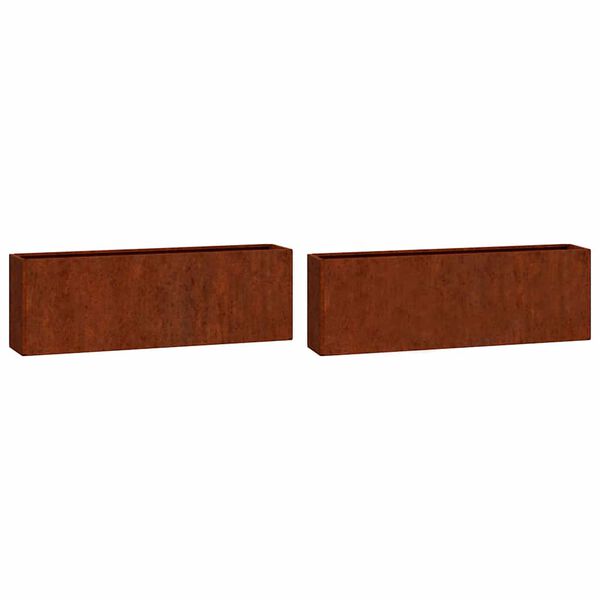 vidaXL Fioriere da Parete 2 pz Ruggine in Acciaio Corten 53x10x17 cm